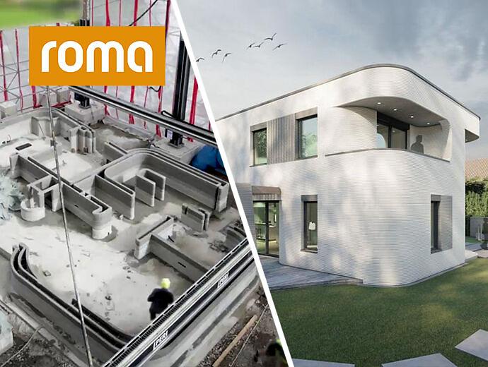 3D-gedrucktes Einfamilienhaus mit ROMA Raffstoren