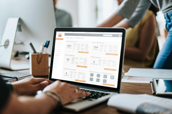 Über das Dashboard steigen Sie ins ROMA Portal ein